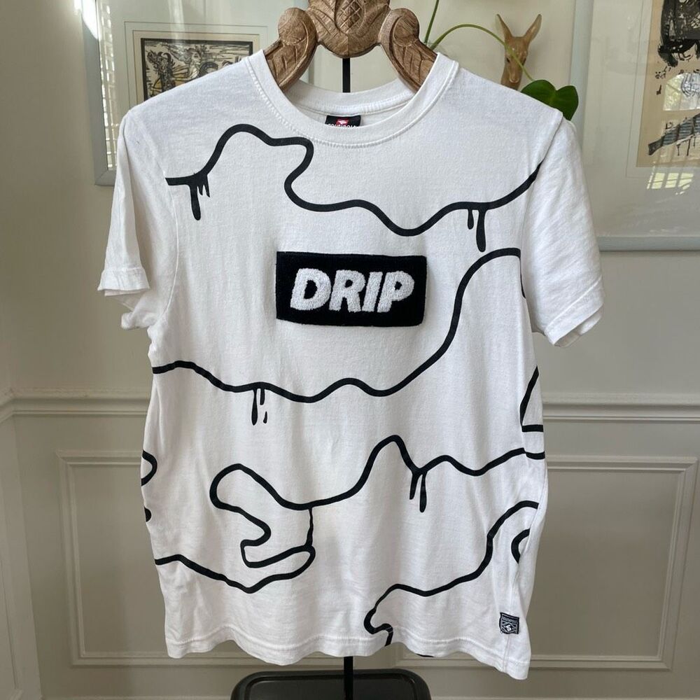 South Pole Drip Tshirt Black on White M